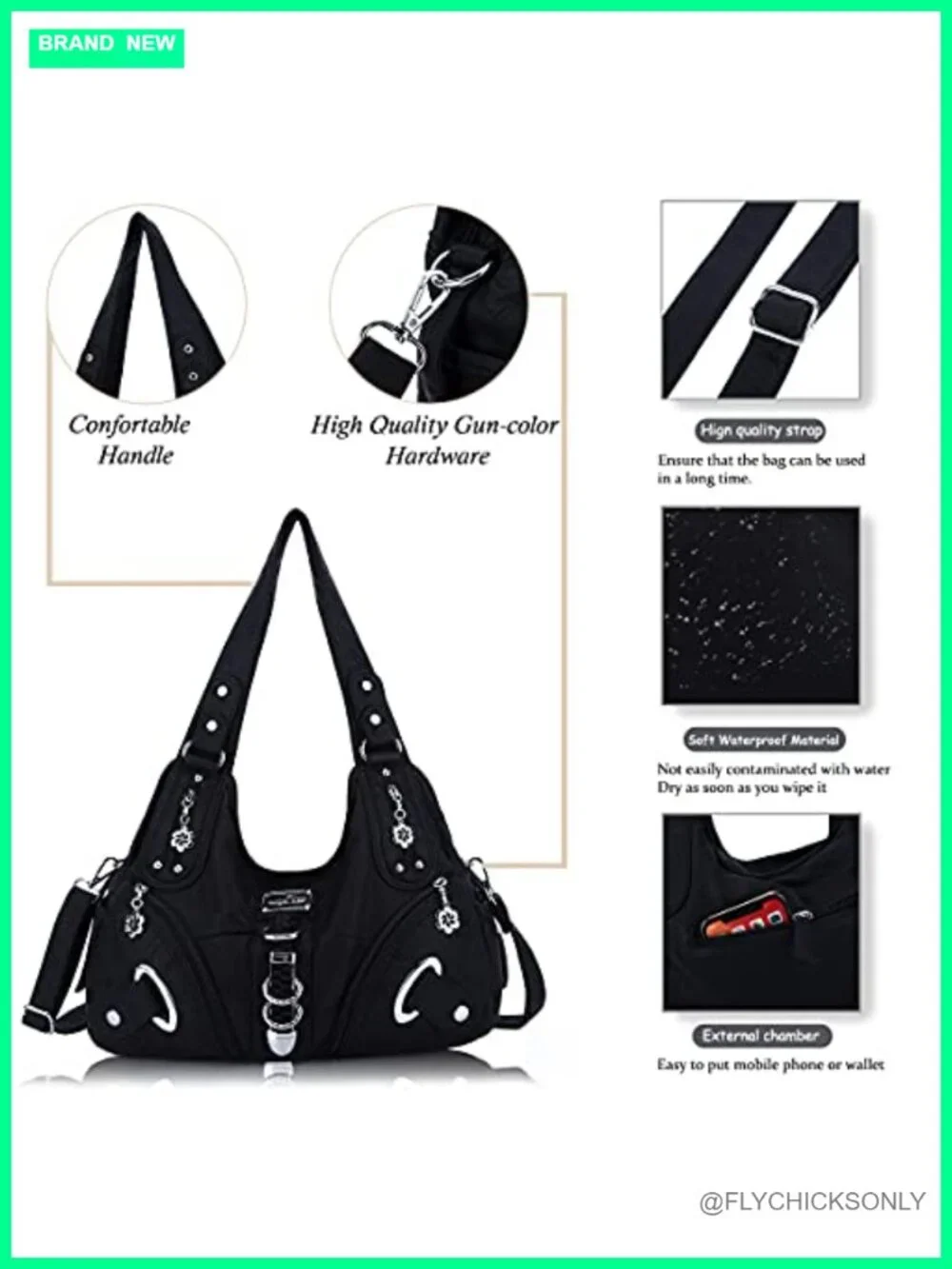 Large Hobo Shoulder Bag Faux Leather Convertible Laptop Tote